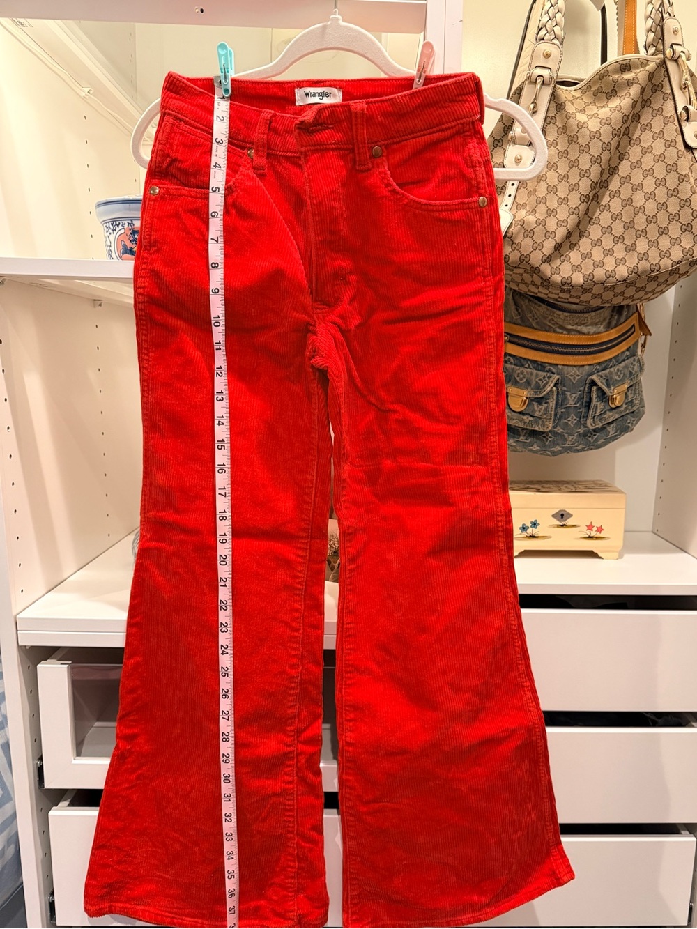 Wrangler Red Corduroy Wide-Leg Jeans for Women